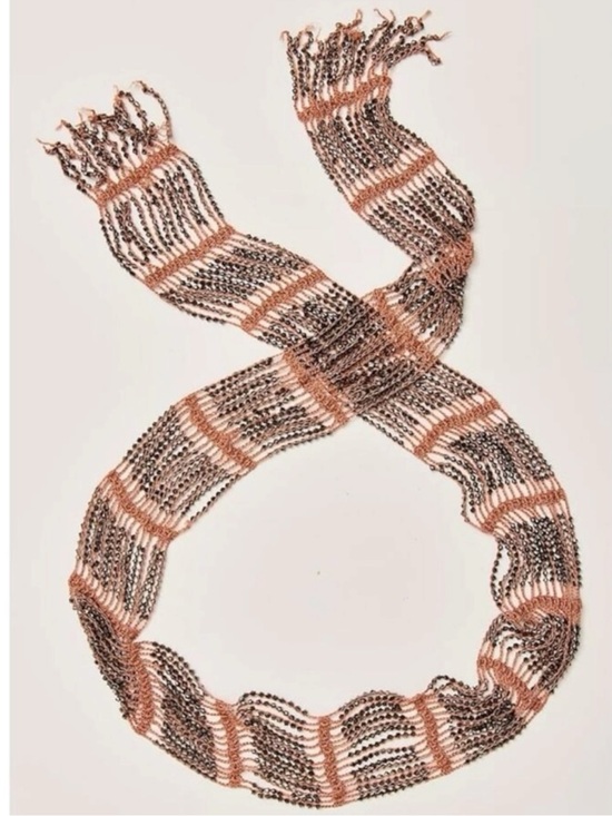 Free People Bohemian Damsel Metallic Beaded Crochet Wrap Belt & Skinny Scarf NWT main image 7
